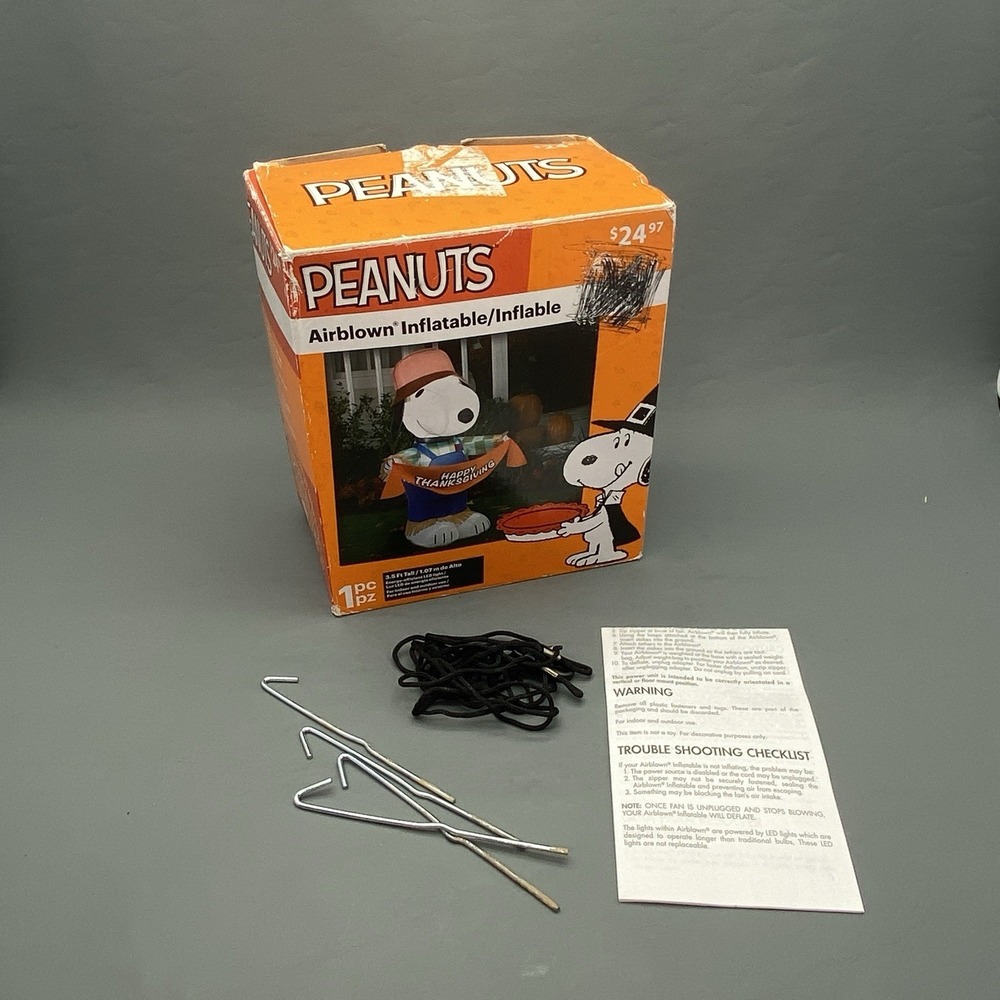 Gemmy Inflatables Holiday G08 70445 Air Blown Snoopy As Scarecrow Peanuts NIB
